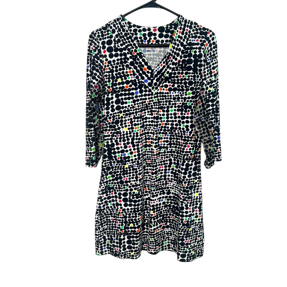 IBKUL‎ Tennis Dress Small Color Dot Print Mesh Lined Golf Tennis Activewear